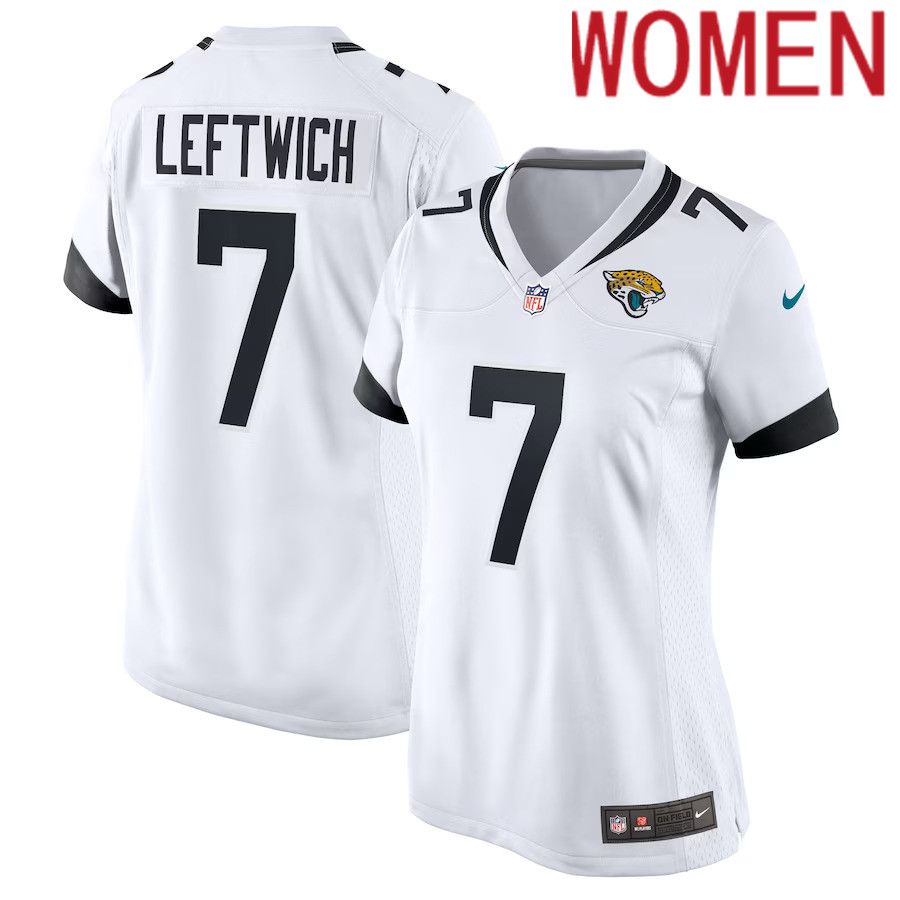 Women Jacksonville Jaguars #7 Byron Leftwich Nike White Retired Player Game NFL Jersey->women nfl jersey->Women Jersey